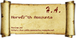 Horváth Asszunta névjegykártya
